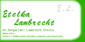 etelka lambrecht business card